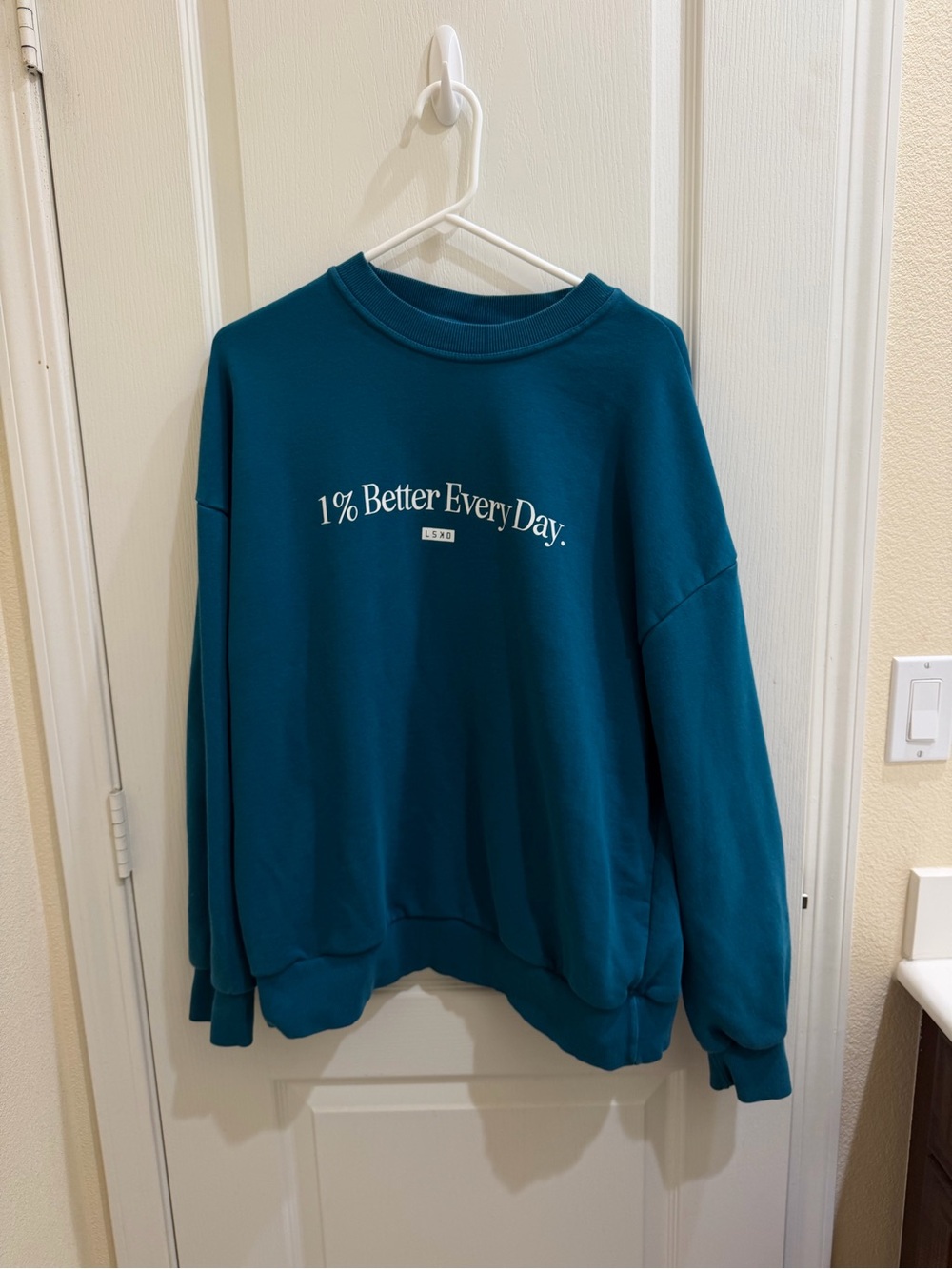 LSKD Teal Crewneck Sweatshirt - '1% Better Every Day.'